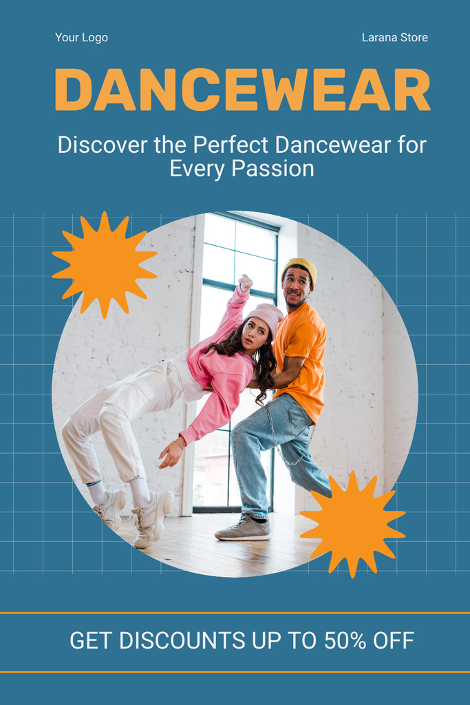 Offer of Dancewear Sale with Discount Pinterest Design Template