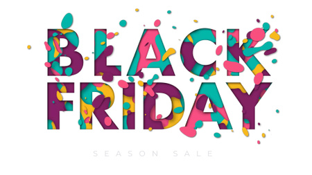 Black Friday Sale Announcement with Bright Lettering Full HD video Design Template