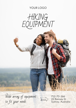 Hiking Equipment Sale Offer Flyer A4 Design Template