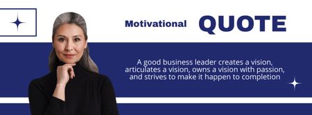 Platilla de diseño Motivational Business Quote with Confident Businesswoman Facebook cover