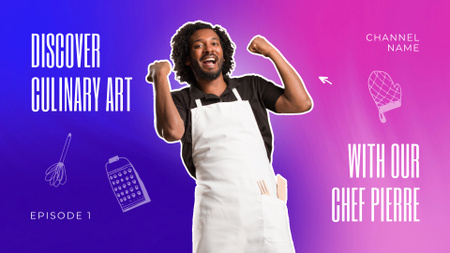 Platilla de diseño Exciting Culinary Art Episodes In Chef's Vlog YouTube intro