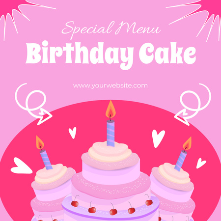 Speciální nabídka narozeninových dortů Instagram Šablona návrhu
