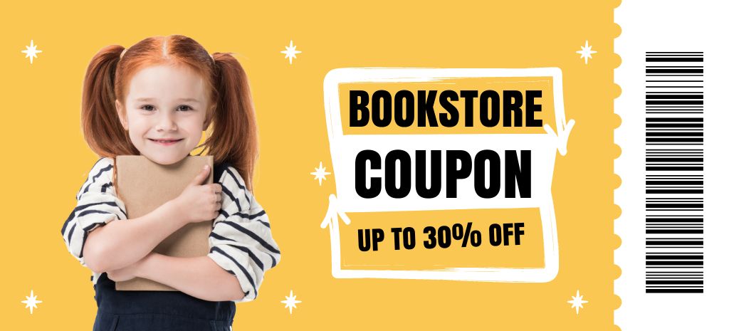 Sale Offer by Bookstore Coupon 3.75x8.25in Modelo de Design