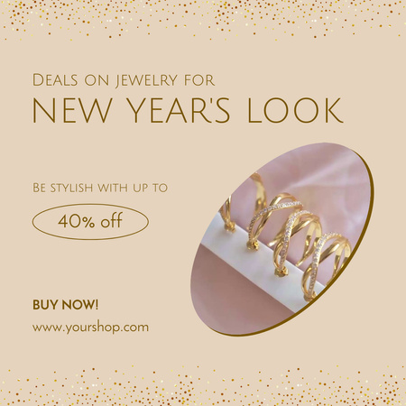 Excellent Jewelry Deals On New Year With Discounts Animated Post Design Template