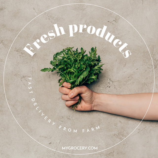 Designvorlage Fresh Food Fast Delivery Offer für Instagram