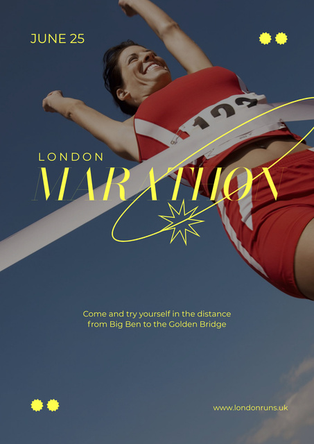 Running Marathon Announcement Poster Modelo de Design