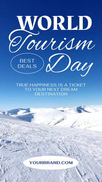 Designvorlage Tourism Day with Snow Landscape für TikTok Video