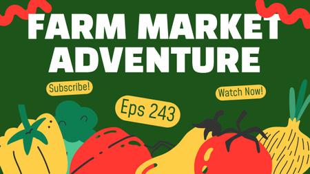 Обзор фермерского рынка Youtube Thumbnail – шаблон для дизайна