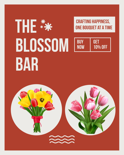 Craft Flower Bouquets of Tulips at Discount Instagram Post Verticalデザインテンプレート
