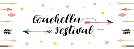 Plantilla de diseño de Coachella Music and Arts Festival Annoucement Facebook cover 