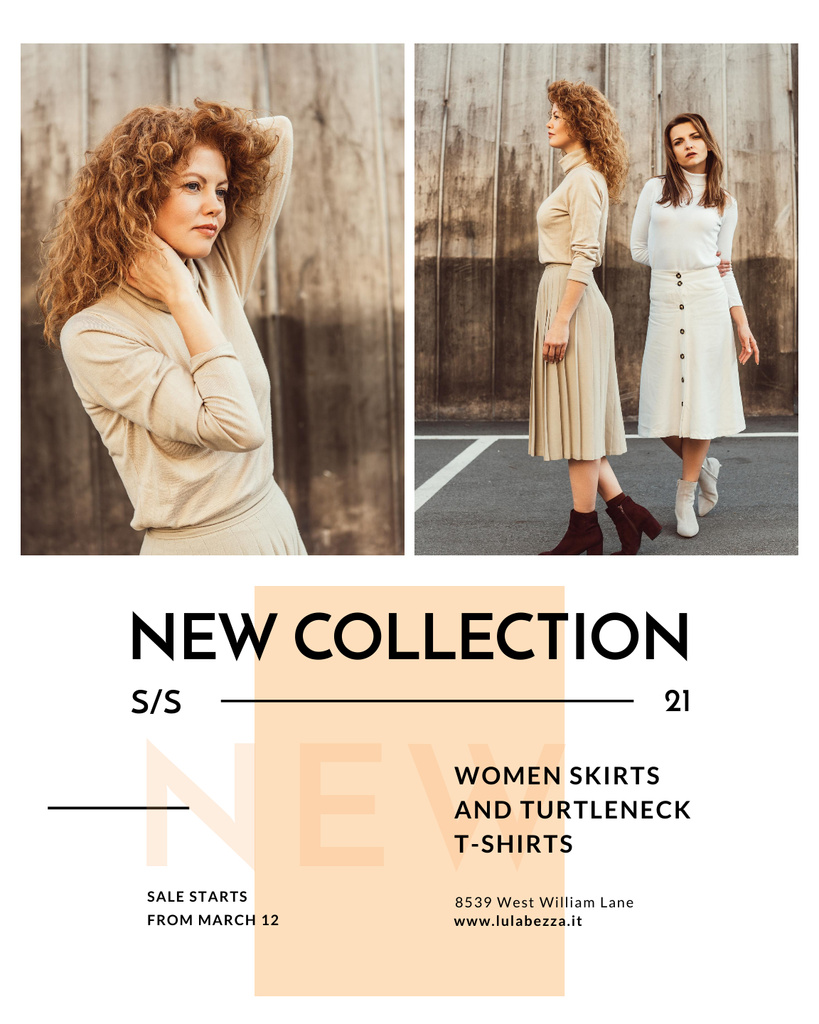 Ontwerpsjabloon van Poster 16x20in van Casual Apparel Collection With Skirts Offer