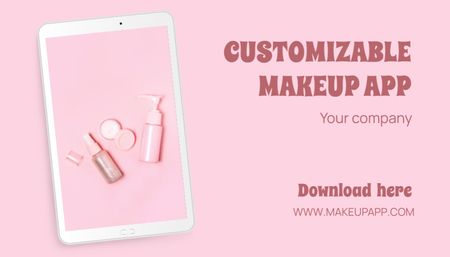 Online Makeup Apps Business Card US Design Template