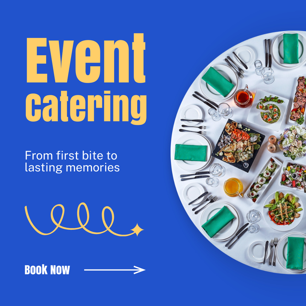 Designvorlage Services of Event Catering with Variety of Snacks für Instagram