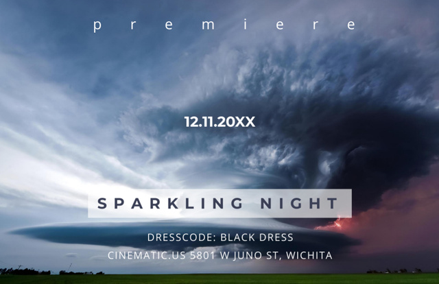 Sparkling Night Announcement with Clouds Flyer 5.5x8.5in Horizontal Šablona návrhu