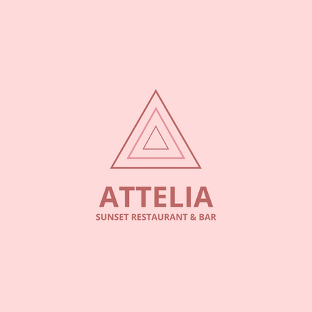 Platilla de diseño Emblem of Restaurant with Pink Triangles Logo 1080x1080px