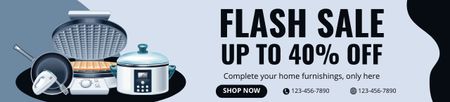 Designvorlage Flash-Sale von Haushaltswaren Grau für Ebay Store Billboard