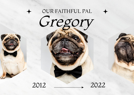 Card Faithful Pal dog dead Card Design Template
