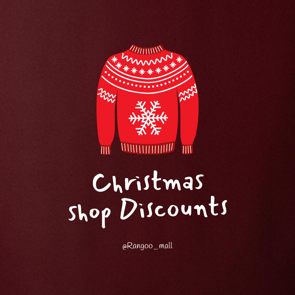 Christmas Holiday Discounts Announcement Instagramデザインテンプレート
