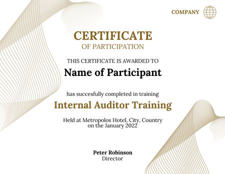 Certificate Internal Audit Certificate Tasarım Şablonu