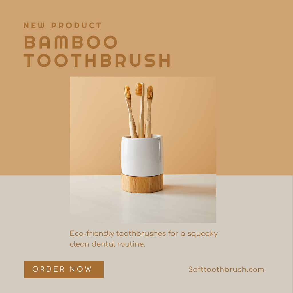 Ontwerpsjabloon van Instagram van Bamboo Toothbrushes Advertising