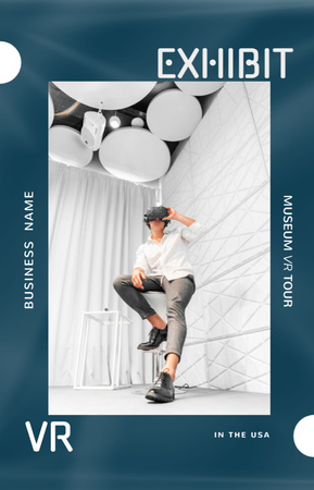 Ontwerpsjabloon van IGTV Cover van Aankondiging van virtuele tentoonstelling met Young Guy