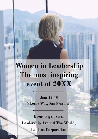 Women in Leadership event Poster Modelo de Design