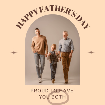 Three Generations of Men for Father's Day Instagram Design Template