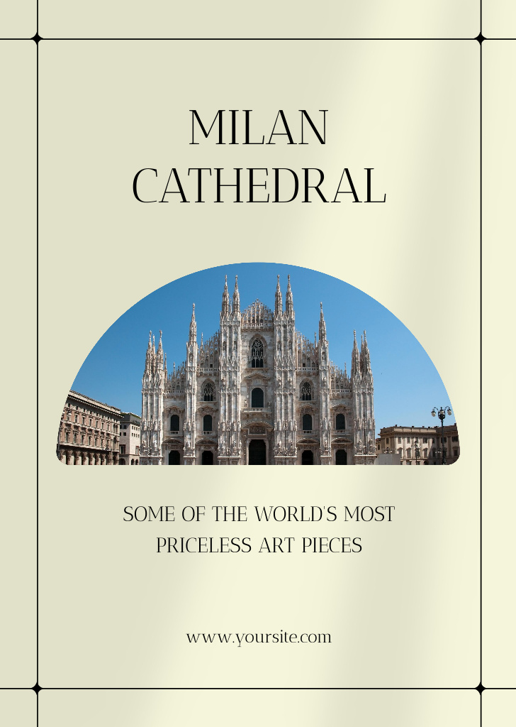 Ontwerpsjabloon van Postcard A6 Vertical van Tour To Italy With Visiting Priceless Cathedral