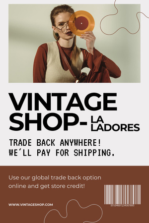 Modèle de visuel Retro woman for online vintage shop - Pinterest