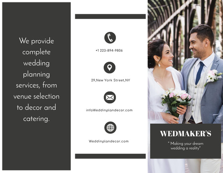 Designvorlage Hochzeitsplanungsdienste für Brochure 8.5x11in