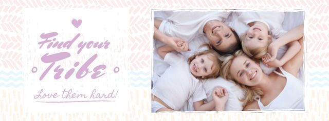 Happy Family in circle Facebook cover Design Template