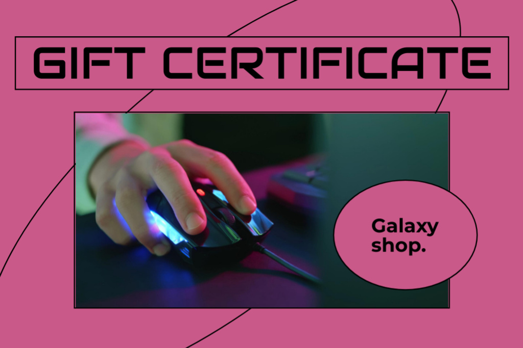 Platilla de diseño Gaming Gear Special Sale on Purple Gift Certificate