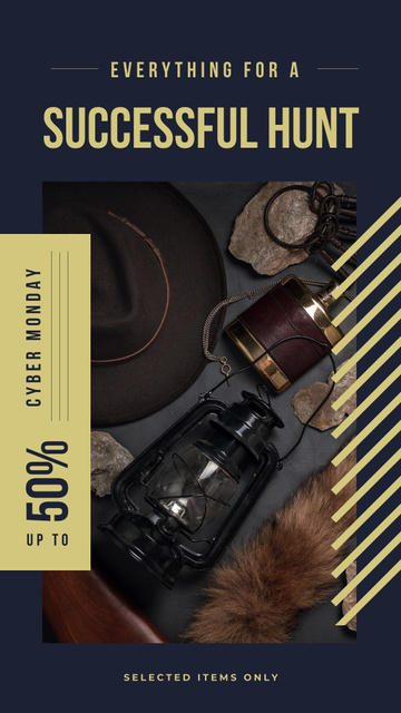 Template di design Cyber Monday Sale Vintage style travel kit Instagram Story