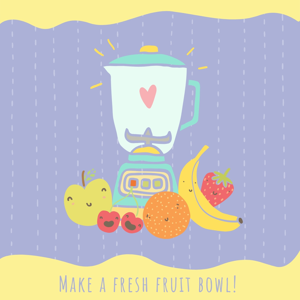 Ontwerpsjabloon van Instagram AD van Raw Fruits with Kitchen Blender