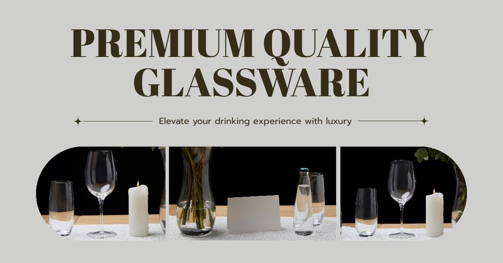 Ontwerpsjabloon van Facebook AD van Offer of Glassware with Premium Quality