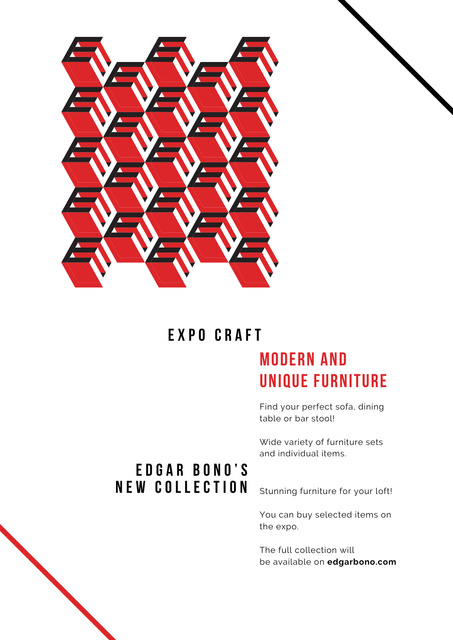 Furniture collection with geometric figures Posterデザインテンプレート
