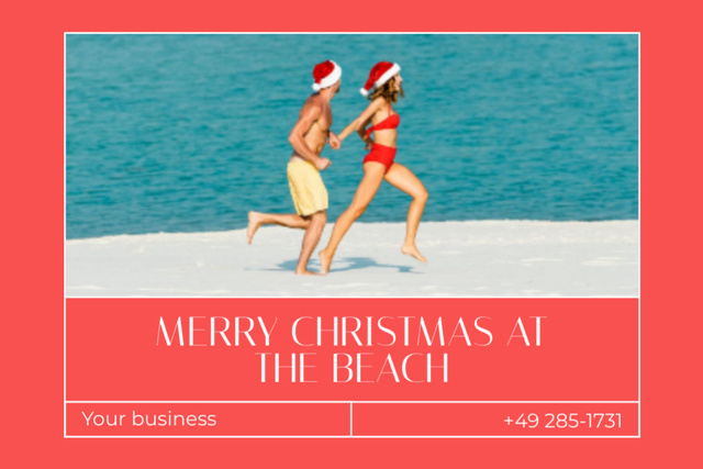 Designvorlage Amazing Christmas In July Seaside Celebration für Postcard 4x6in