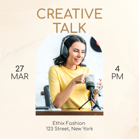 Template di design Podcast Announcement with Woman Instagram