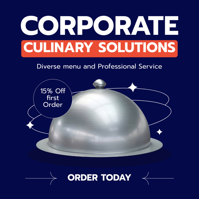 Corporate Culinary Solutions Ad with Dish Instagram Design Template