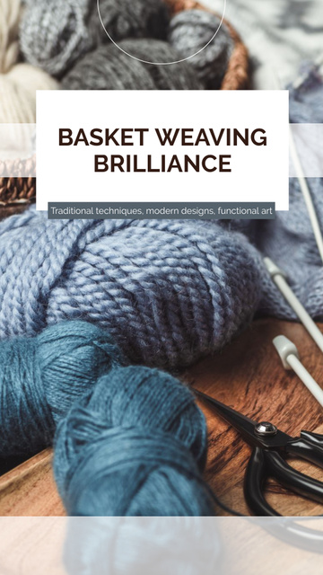 Designvorlage Quality Wool and Yarn for Knitting für Instagram Story