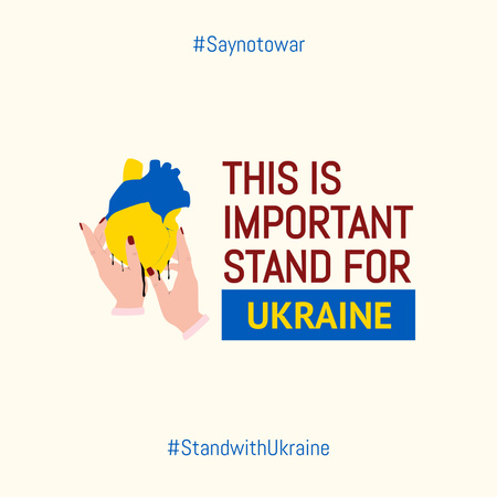 Plantilla de diseño de Heart for Ukraine Instagram 