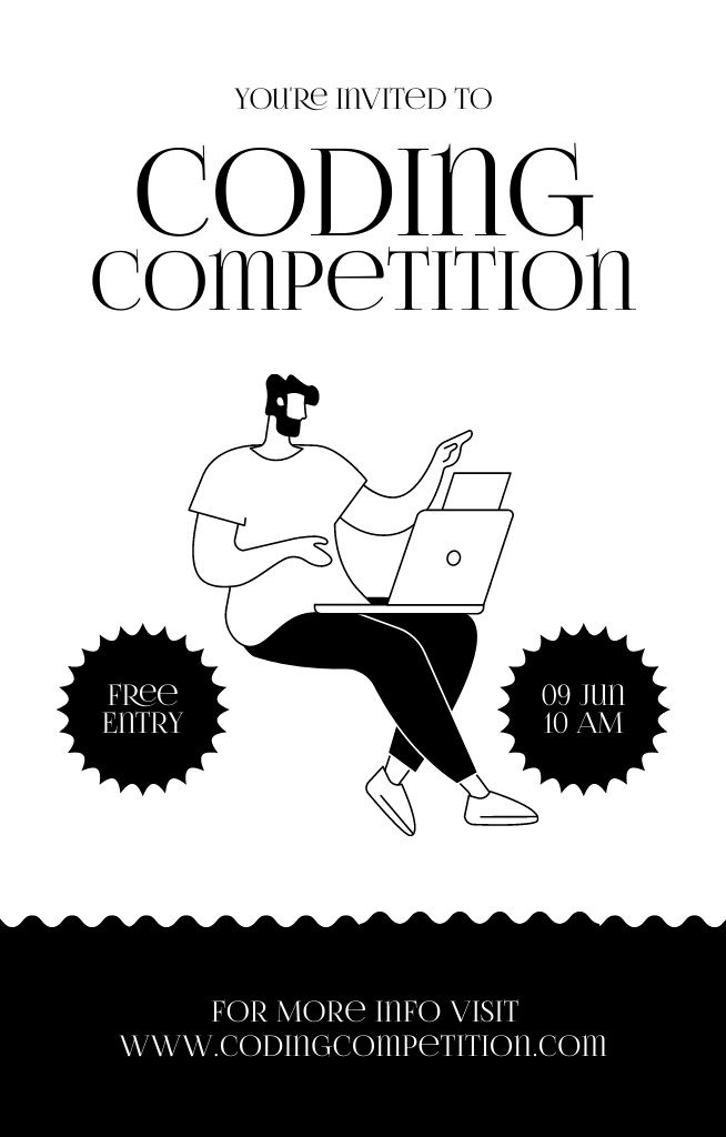 Coding Competition Announcement with Programmer Invitation 4.6x7.2in Design Template