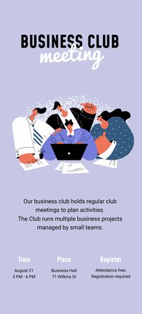 Business Club Meeting Announcement Flyer 3.75x8.25in tervezősablon