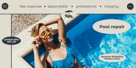 Pool Cleaning and Repair Service Offer Image – шаблон для дизайна