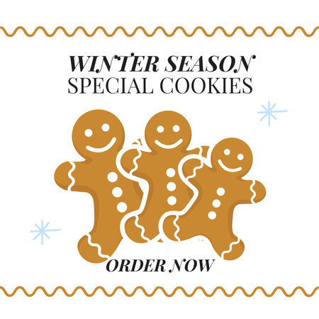 Winter Cooking Special Offer with Gingerbread Instagram Design Template