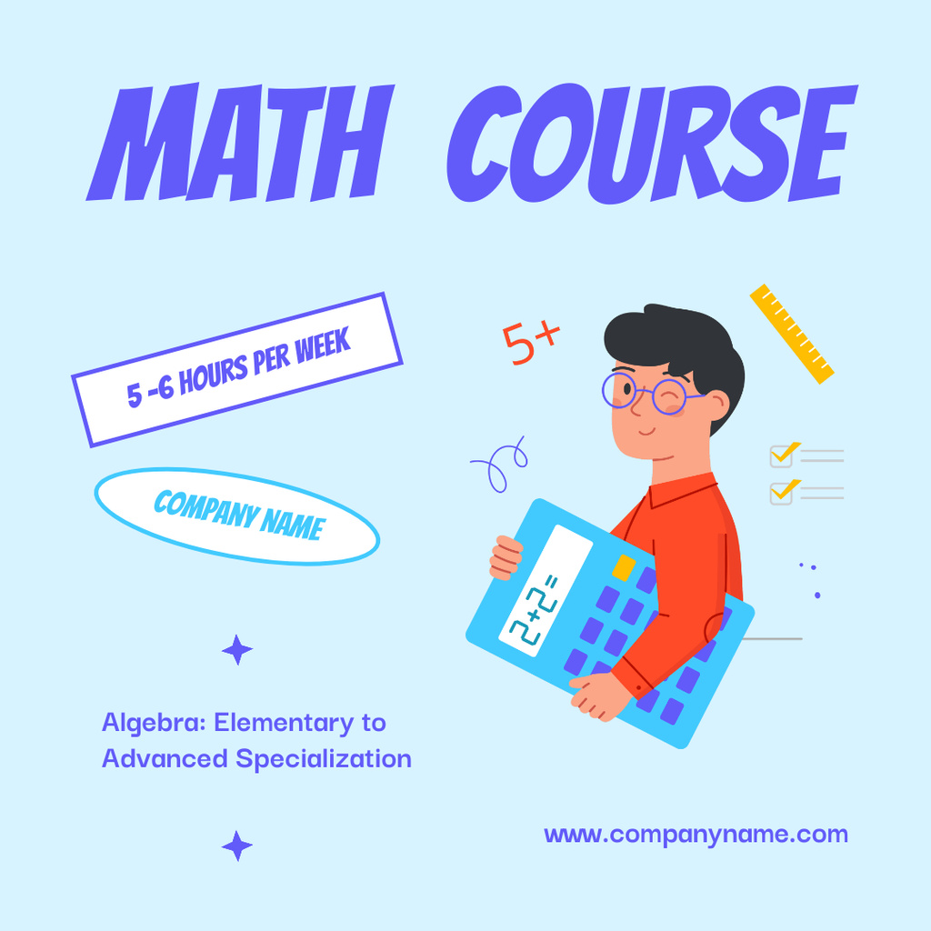 Fundamental Mathematics Courses Promotion Instagram Πρότυπο σχεδίασης