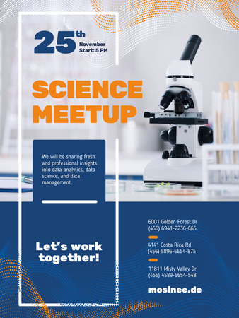 Science Meetup Announcement Poster US Modelo de Design