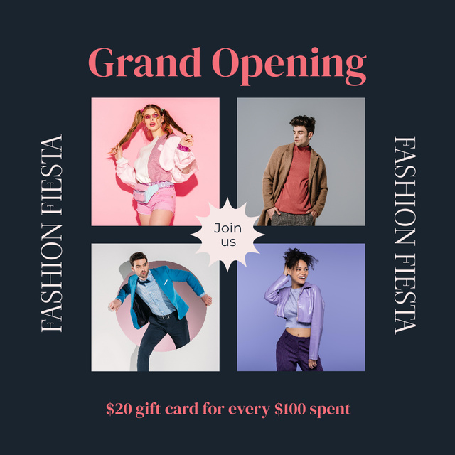 Plantilla de diseño de Fashion Shop Opening Day With Gifts For Clients Instagram AD 