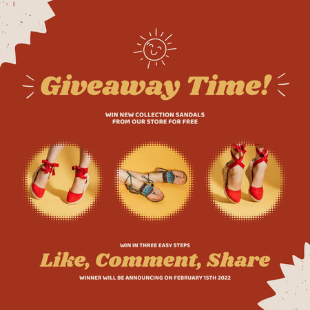 Ücretsiz Şık Sandalet Hediyesi Instagram Tasarım Şablonu