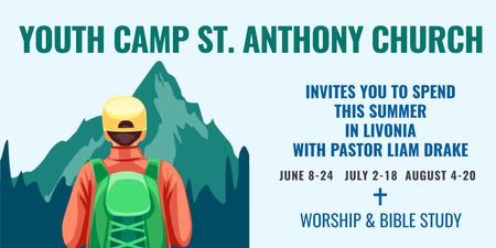Youth religion camp of St.Anthony Church Twitter Design Template